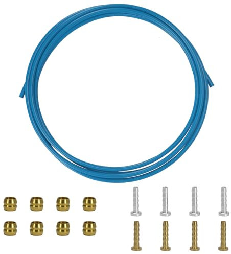 BESNIN 2.5m Hydraulik Bremsleitung mit Olive Steckereinsatz, Bremsschlauch Reparatursatz Fahrrad Hydraulischer Scheibenbremsschlauch mit Oliven-Anschlusseinsätzen Zubehör (Blau)