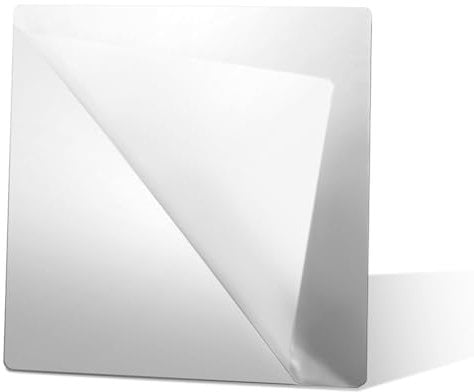 Acryl Klebespiegel, 20x20cm Selbstklebende Spiegel Flexibler Spiegelfliesen Selbstklebend Bruchsicher Spiegel Kleben Spiegelfolie Wandspiegel Spiegel zum Aufkleben Klebespiegel für Schrank Badezimmer