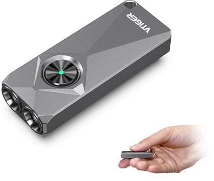 VTIGER K1 Keychain Torch, 800 Lumens Portable Flat Little Light,USB Rechargeable Mini Pocket EDC Torch with Clip,Compact LED Keyring Lights with Magnet for Daily Use,Outdoor,Emergency