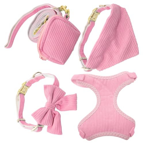 VILLFUL Hundegeschirr Satz Mit Halsband Und Leine Verstellbar Für Große Mittelgroße Hunde Atmungsaktiv Bequemes Westen-Design