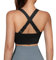 Leversic Sport BH Damen Push up, Sports Bra Ohne Bügel Sport BH Rückenfrei, mit Breiten Trägern für Besseren Halt und Unterstützung, 798-1PC Schwarz, S