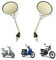 Letgoing Runder Spiegel Motorrad Seitenspiegel 360° Verstellbar Universal 8mm Chrom Lenkerspiegel für Motorrad Roller E-Bike Ve&Spa Primavera Sprint 150 GTS 300