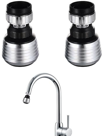Kitchen Tap Spray Head, 360°Swivel Tap Adapter for Kitchen Sink Faucet Aerator, Kitchen Tap Aerator, Tap Sprayer Attachment for Kitchen Sink for Bathroom Kitchen, 2 Modes (Shower and Jet)