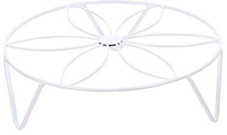 ibasenice Support De Pot De Fleur en Fer Forgé Plantes Noyer Stand De Plante Moderne Support De Pot De Fleur Antirouille Rester Décoration De Mariage Rustique Étagère à Fleurs Blanche Le Fer