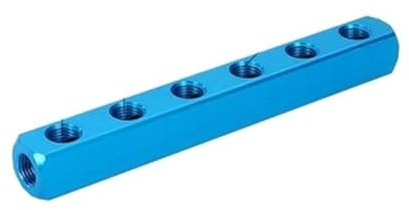 DAVNO Distributore di collettore d'aria 1/4 PT Filettatura Porta 2 3 4 5 6 7 8 9 Vie Pneumatico Quick Plug in Tubo Flessibile Alluminio Block Splitter (6 vie 9 Port)