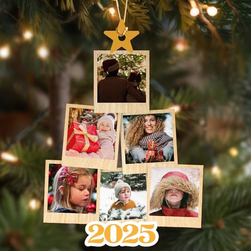 Tannenbaum XXL Weihnachtsbaumschmuck - Foto Geschenk personalisierte Weihnachtskugeln, personalisierte Foto Geschenke Christbaumschmuck, Fotogeschenke Weihnachtsdeko - Fotogeschenke Oma und Opa