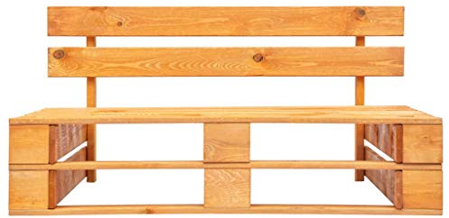 HGBNMER Palettenbank Holz Outdoor-Bank aus kesseldruckimprägniertem Kiefernholz, honigbraun, langlebig und wetterfest, ideal für Garten und Terrasse, einfacher Aufbau