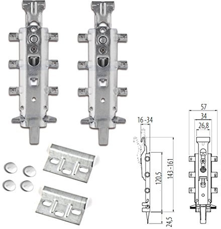 2 X Concealed Universal Hanging Bracket Kitchen Wall Unit Cabinet Plates Cover CAPS