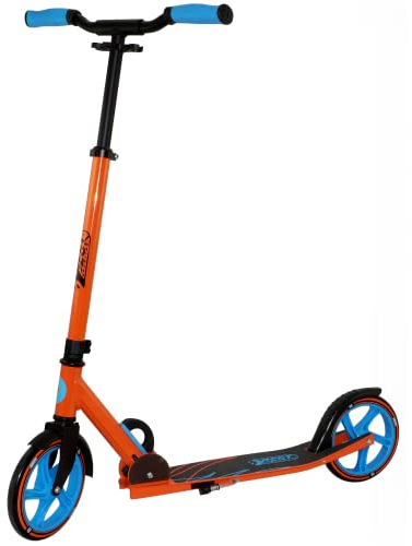 Best Sporting Scooter Erwachsene I klappbarer Roller mit Ständer I blau - orange I hochwertiger City-Roller für Erwachsene I Tretroller mit Rollengröße 205 mm I ergonomischer Lenker