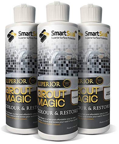 Smartseal Grout Magic - Professional Grade Grout Reviver - Available in 10 Popular Colours - A Grouts Sealer Superior to a Grouts Paint & Grouts Pen - 15year Lifespan - Mid Grey 237ml