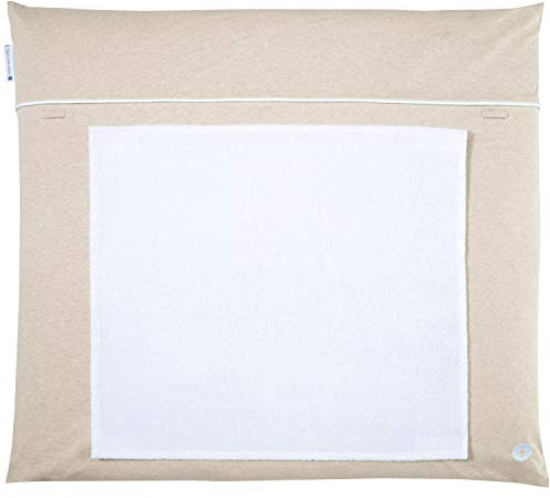 Nordic Coast Company Baby Wickelauflage 70x80 von nordic coast | waschbar Wechselhandtuch Frottee nachhaltig Bezug mit Füllung Waschmaschine geeignet & mit Waschbaren Bezug (Beige)