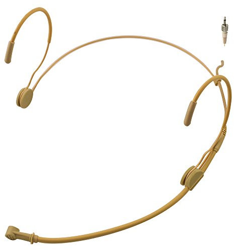 J K MIC-J 069 Earhook Headworn Headset Unidirectional Microphone Compatible with Sennheiser Wireless Microphone System - 1/8 TRS Locking Screw Plug