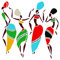 Pochoir réutilisable motif ethnique tribal danseuses africaines pour peinture, Acrylique, multicolore, M