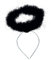 Haarreif Heiligenschein in 2 Federn Halloween Karneval Accessoire (schwarz)