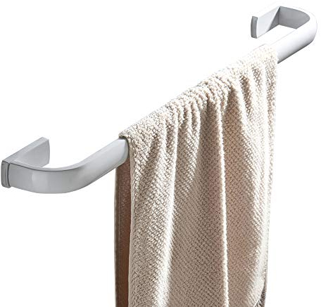 Flybath Handtuchstange Single Messing Handtuchhalter Badetuchhalter Wandmontage, 57 cm / 22,44 Zoll, Weiß