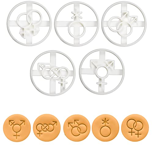 5er Set LGBTQ Symbol Ausstechformen, 5 Teil, Bakerlogy