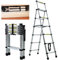 5+6 Step Ladder Aluminium Telescopic 6 Tread Tall Stepladder Heavy Duty 150kg/330lbs Capacity Non Slip Safety Ladder EN131 Standard for Home Office