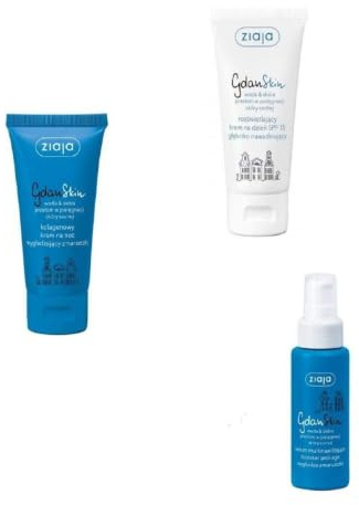 Ziaja GDANSKIN Tagescreme, Nachtcreme,+ GRATIS Anti-Aging-Serum (Gesichtspflege Set)