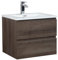 Badezimmer Badmöbel Set Angela 60cm - Braun Eiche - Unterschrank Schrank Waschbecken Waschtisch