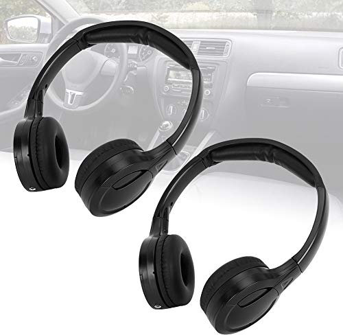 Drahtloser Kopfhörer, 2-Kanal Premium Premium kabelloser Infrarot-IR-Stereo-Audio-Kopfhörer Kopfhörer für Autokopfstütze DVD