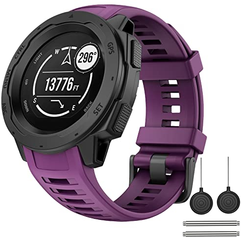 OVERSTEP Compatibile con Garmin Instinct Band Cinturino di Ricambio in Morbido Silicone Compatibile con Garmin Instinct/Solar/Tactical