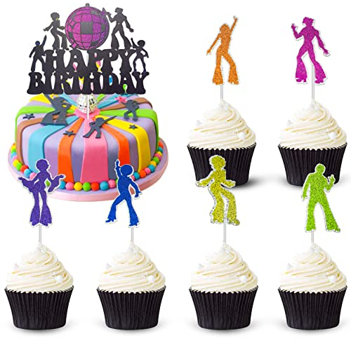 Disco Happy Birthday Cake Topper