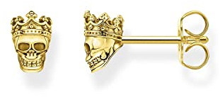 Thomas Sabo Herren Ohrstecker Totenkopf König in der Farbe Gold aus 925 Sterlingsilber mit 750 Gelbgold Veredelung, Größe: 7,5x5 mm, H2163-413-39