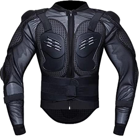 YuanDiann Motos Coraza Protector Chaleco Armadura Peto de Motocross Montaña Ciclismo Patinaje Snowboarding con Protección de Pecho y Espalda Negro L