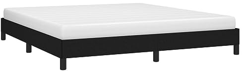 vidaXL Polsterbett, Bett Bettgestell mit Lattenrost, Schlafzimmerbett Doppelbett mit Stützbeinen, Bettrahmen Schlafzimmermöbel, Schwarz 160x200cm Stoff