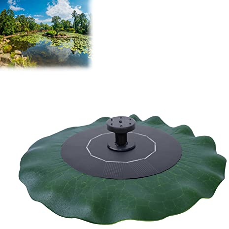 Froadp Fontaine solaire LED 1,4 W - Fontaine de bassin - En forme de feuille de lotus - Avec 7 styles de fontaine - Pompe flottante - Pour bassin de jardin, bain d'oiseaux, bassin, bassin à poissons,