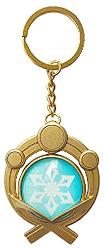 Genshin Porte-clés lumineux en forme de clé jouet Impact Inazuma Cryo Porte-clés doré Figurine de jeu Porte-clés Porte-clés Genshin Personnage Cosplay Accessoires Œil de Dieu, jaune, M