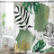 Hnmdmyi Duschvorhang Boho 180x180, Abstrakte Grüne Tropische Blätter Badewanne Vorhang Mid Century Modern Geometrisch Minimalistisch Ästhetisch Kunst Wasserdicht Polyester Stoff Waschbar Badevorhang