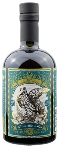 WALDLIKÖR 0.5l (25% Vol.) - Schlehenlikör mit Rum - 1229 Waldschnaps | Likör aus erlesenen Winterschlehen | Fruchtig | Herb süßlich mit feinen Rum Nuancen | Schwechower Brennerei (1229)
