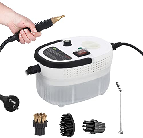 Weytoll Nettoyeur vapeur 2500W, Nettoyeur Vapeur à Main, 1200MLRéservoir d'eau de Grande Capacité, avec 3 Têtes de Brosse Réglables sur 6 Niveaux pour carrelage, voitures, cuisine et salle de bain