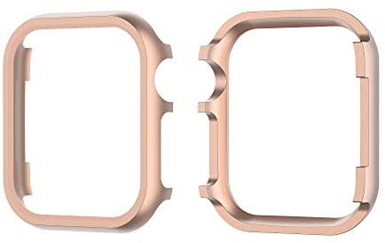 Completa Funda Oro Rosa Compatible con Apple Watch 40MM Series 6, Hombre Mujer Aluminio Metal Antiarañazos Carcasa Protección Completa Cover Anti-Choque Caso Compatible con Apple Watch Series SE 6 5 4