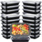 [30 Pack] Meal Prep Containers Reusable 1 Compartment, Microwave, Freezers & Dishwashers Safe - BPA Free Food Prep Containers with Lids - Stackable Salad Lunch Box