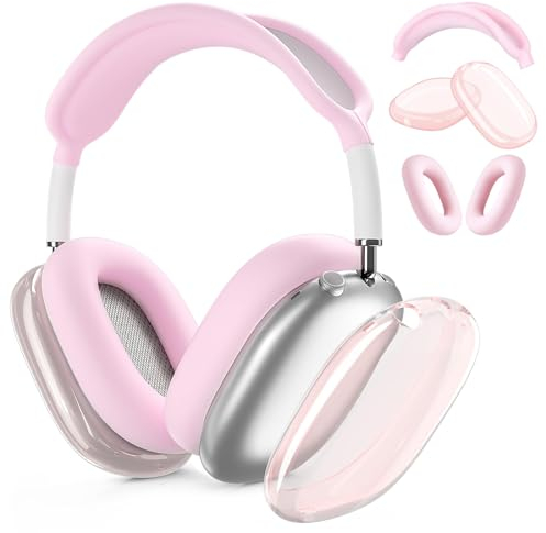VISOOM Case für Airpods Max Kopfhörer, weiche TPU und Silikon Schutzhülle für Apple Airpod Max Zubehör Cases(Rosa)