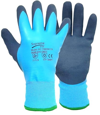 Waterproof Thermal Work Gloves Superior Grip Coating Insualted Liner for Outdoor Cold Weather Car Cleaing Gardening Fishing Multi-Purpose (Small / 7)