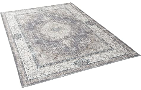 the carpet Elira Teppich, Flachgewebe, Robust, Modernes Design, Vintage Optik, Used Look, Superflach, Baumwolle, waschbar, Orientalisch, Beige, ca. 300 x 400 cm