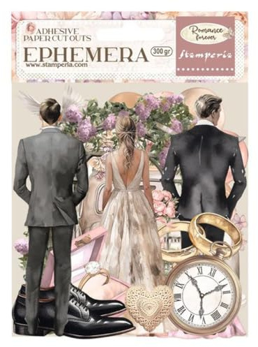 Stamperia International KFT DFLCT37 Stamperia Ephemera Romance Forever Zeremonie Edition, mehrfarbig, 10 x 21 cm