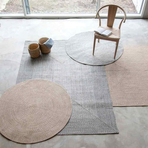 Knutzen Wohnen Outdoor Teppich wetterfest 60 x 90 cm Silber - Balkon Teppich Sisaloptik - Teppich Outdoor - Terassenteppich - Für den gemütlichen Flair in Ihrem Außenbereich