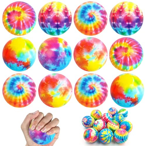Schaumstoffbälle,12 Stück Stressbälle, Antistressball, Stressball Kinder, Knetball Fingergymnastikball, Anti Stress Bälle für Kinder Erwachsene, Antistress Spielzeug, Weich und Bequem Lindert Angst