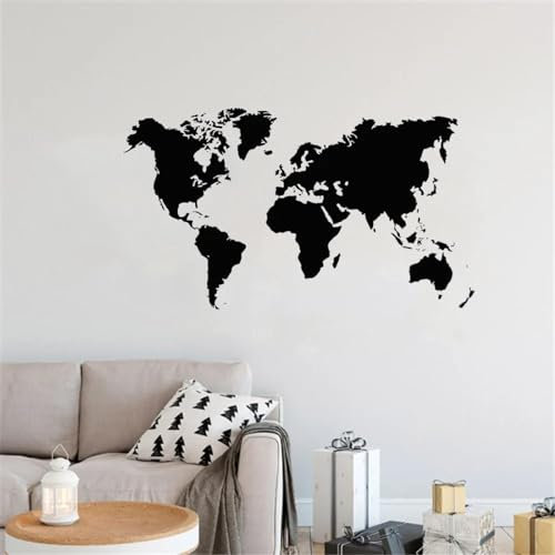 MIXUEXUNLU Große Weltkarte, Vinyl-Wandaufkleber, geographische Weltkarte, Aufkleber, Kunst, Heimdekoration, Wohnzimmer, Büro, Poster