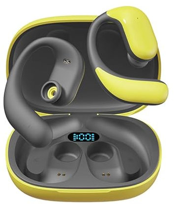 Bluetooth 5.3 Earphone Wireless Headphone Touch Control RGM65 (Yellow)