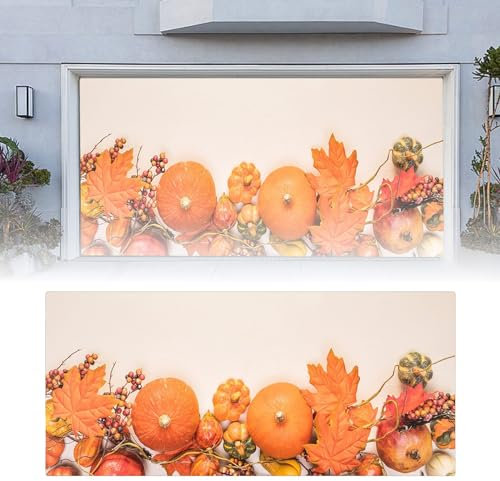 Thanksgiving-Garagentor-Dekoration, Garagentor-Banner, Wandbild, Abdeckung 7 x 16 Fuß und 6 x 13 Fuß, große Party (480 x 210 cm x 400 x 185 cm) SNr865 (B, One Size)