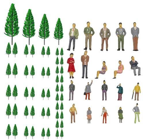 HDGSAFD Arbre Modèle De Table De Sable De 50 Pièces, Modèle d'homme Miniature De 20 Pièces, Arbre Modèle De Paysage, Modèle d'arbre Mixte Tridimensionnel, Ensemble De Modèles Architecturaux