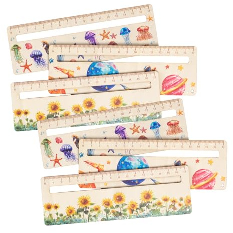 6 Stück Lesehilfe Kinder, Lesehilfe Kinder 1 Klasse, 20x5 cm Schulkind Lesezeichen aus Holz, Schulanfang Geschenke Kinder Sinnvolle Einschulungsgeschenke, Kreatives Leseerlebnis Für Junge Leser