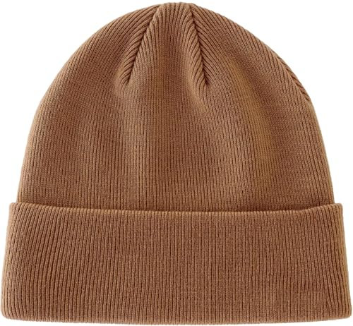 PHILIGHTS Beanie-Mütze aus 100 % Baumwolle, gestrickt, Wintermütze, für Damen und Herren, Slouchy Beanies mit Bündchen, warme Skimütze, 1 x braun, 3