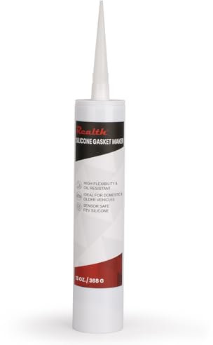 Realth Joint Silicone pour Voiture, Noir RTV Mastic - 368g | Haute Température, Résistance à L'huile, Joints en Silicone Polyvalents pour Portes de Voiture, Pare - Brise, Moteurs
