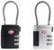 UP Security TSA Gepäckschlösser 2er Pack, kleines Zahlenschloss, TSA genehmigtes Schloss für Koffer, Kabel-Kombinationsschloss für Reisekoffer, Spind, Rucksack-Reißverschluss (Schwarz+Silber)